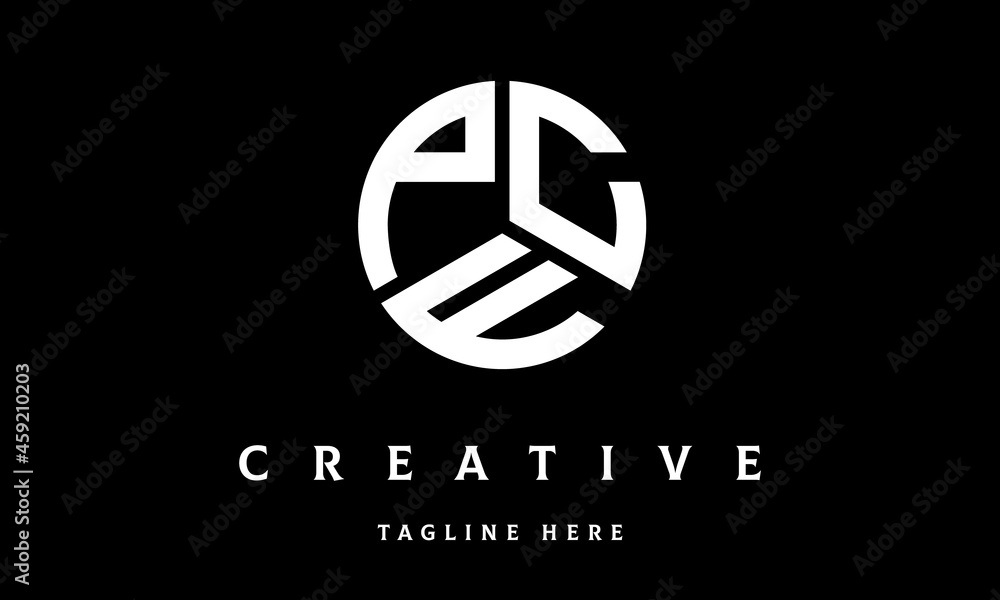 PCF circle three letter logo vector PCF circle three letter logo vector