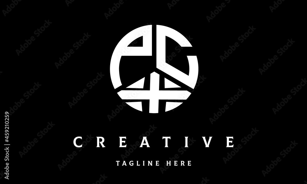 PCX circle three letter logo vector PCX circle three letter logo vector