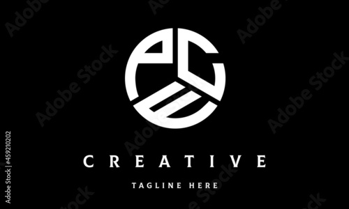 PCE circle three letter logo vector