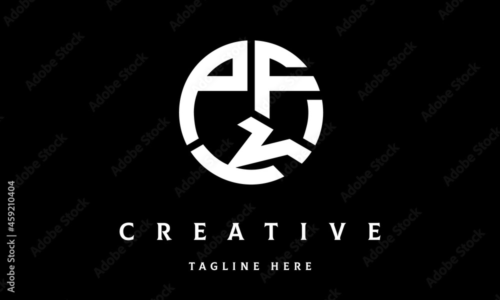Fototapeta premium PFK circle three letter logo vector