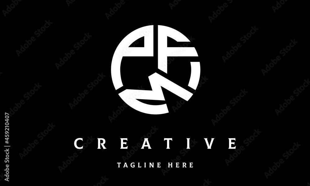 PFM circle three letter logo vector PFM circle three letter logo vector