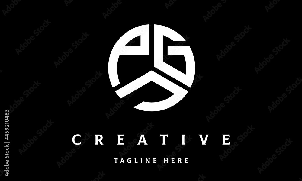 PGJ circle three letter logo vector PGJ circle three letter logo vector