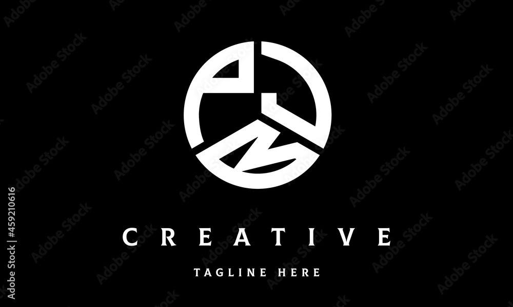 PJB circle three letter logo vector PJB circle three letter logo vector
