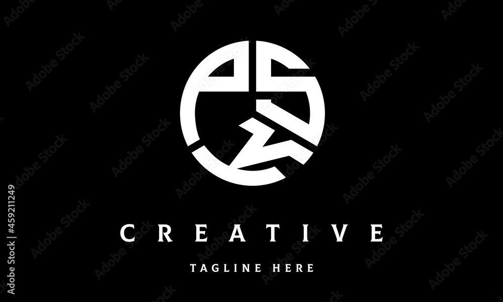 PSK circle three letter logo vector PSK circle three letter logo vector