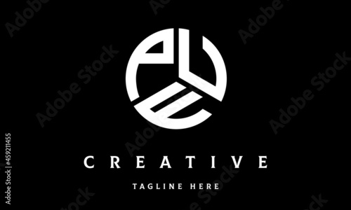 PUF circle three letter logo vector