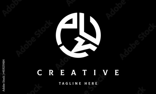 PUK circle three letter logo vector