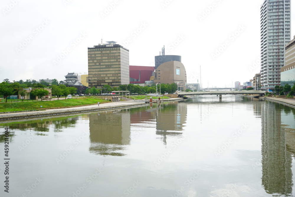Murasaki River and Cityscape of Kokura in Kita-Kyushu, Fukuoka, Japan - 日本 福岡 北九州 小倉の街 紫川