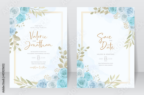 Beautiful roses invitation card template