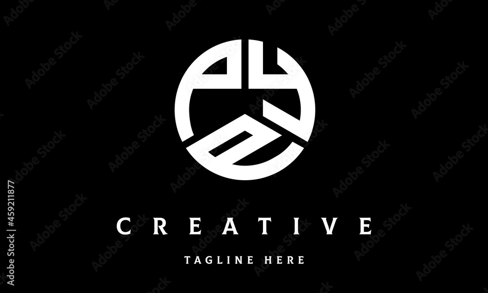 PYP circle three letter logo vector PYP circle three letter logo vector