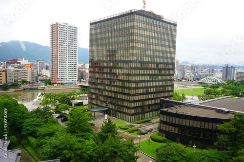 Aerial view of Kokura from Kokura Castle in Kita-Kyushu, Fukuoka, Japan - 日本 福岡 北九州 小倉の街 