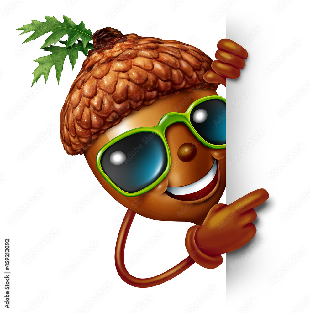 Fototapeta premium Funny Acorn Vertical sign