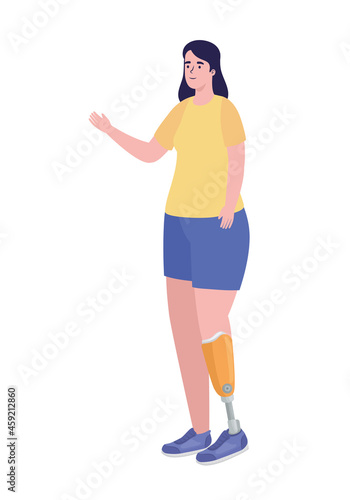 woman using prosthesis leg