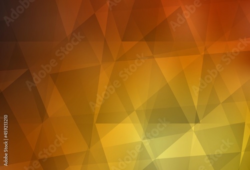 Light Orange vector shining triangular backdrop.