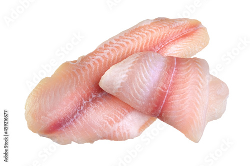 Fotografia Raw fish fillet.Isolated objects on a white background
