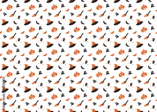 Halloween vector seamless pattern on white background ep22