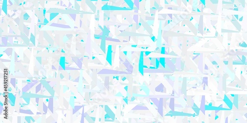 Light pink, blue vector texture with random triangles.