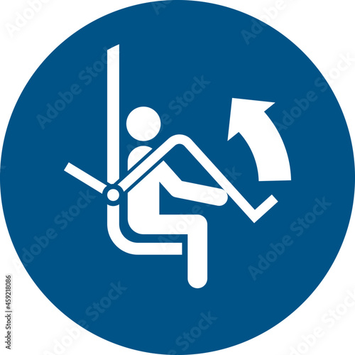 ISO 7010 M034 Open safety bar of chairlift