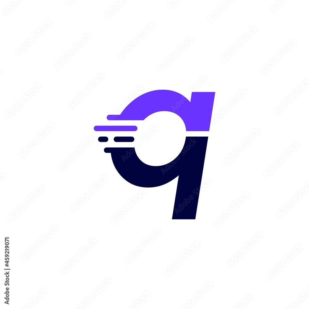 q letter dash lowercase tech digital fast quick delivery movement blue logo vector icon illustration q letter dash lowercase tech digital fast quick delivery movement blue logo vector icon illustration
