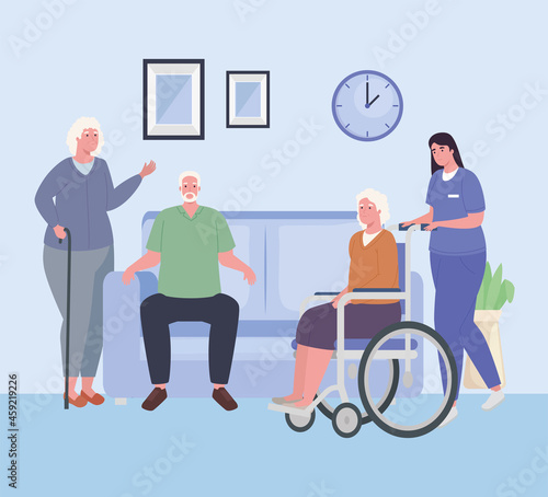 old persons and nurse