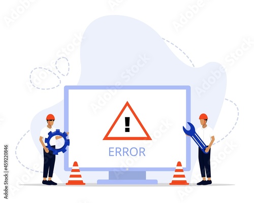Vector Illustration, Website under construction Concept, Showing 404 internet connection problem message, Suitable for landing page, UI, web, App intro card, editorial, flyer, and banner