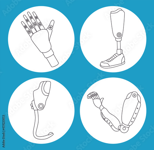 four prothetics implants icons