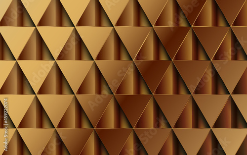 Abstract shining golden polygon pattern background. Luxury background. Vector illustration