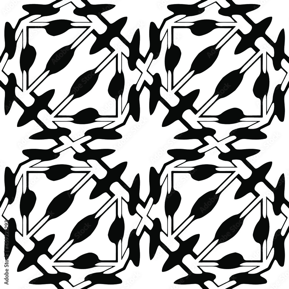 Seamless vector pattern in geometric ornamental style. Black pattern. Seamless vector pattern in geometric ornamental style. Black pattern.