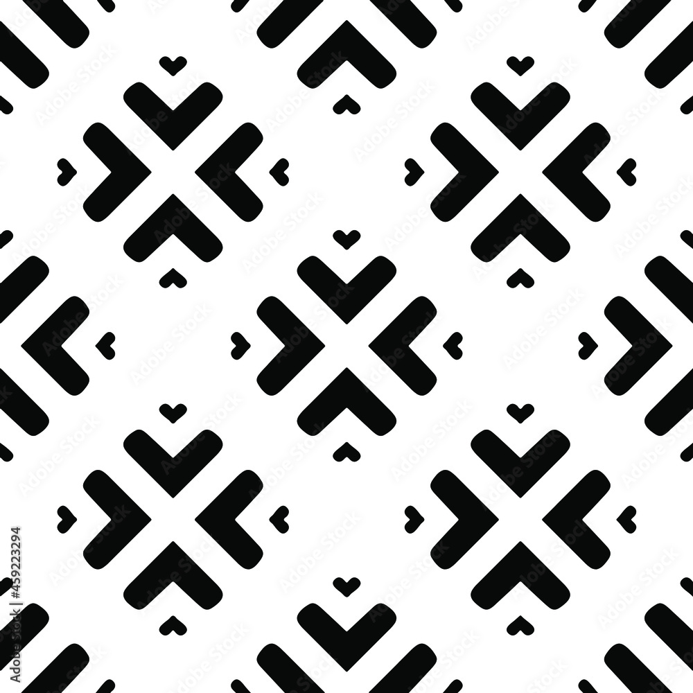 Seamless vector pattern in geometric ornamental style. Black pattern. Seamless vector pattern in geometric ornamental style. Black pattern.