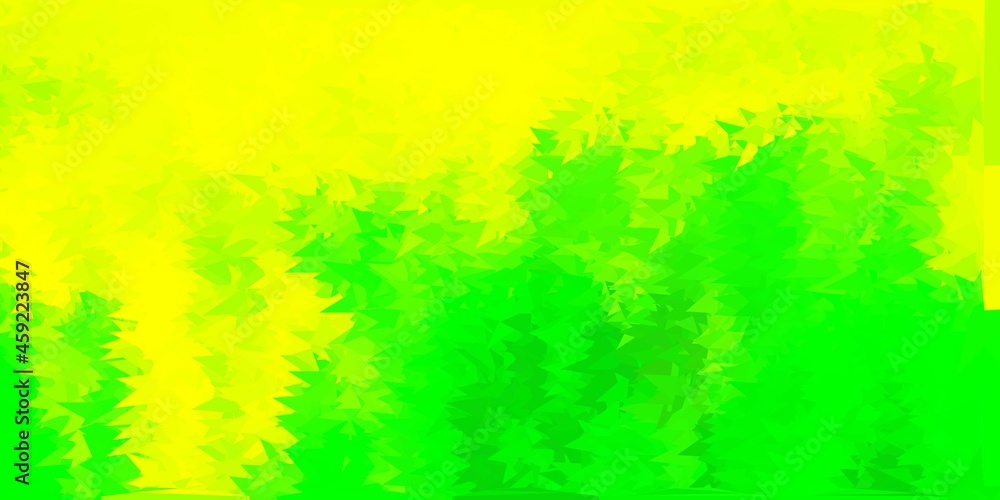 Light green, yellow vector polygonal background.