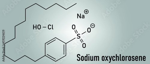 Sodium oxychlorosene antiseptic molecule. Skeletal formula.