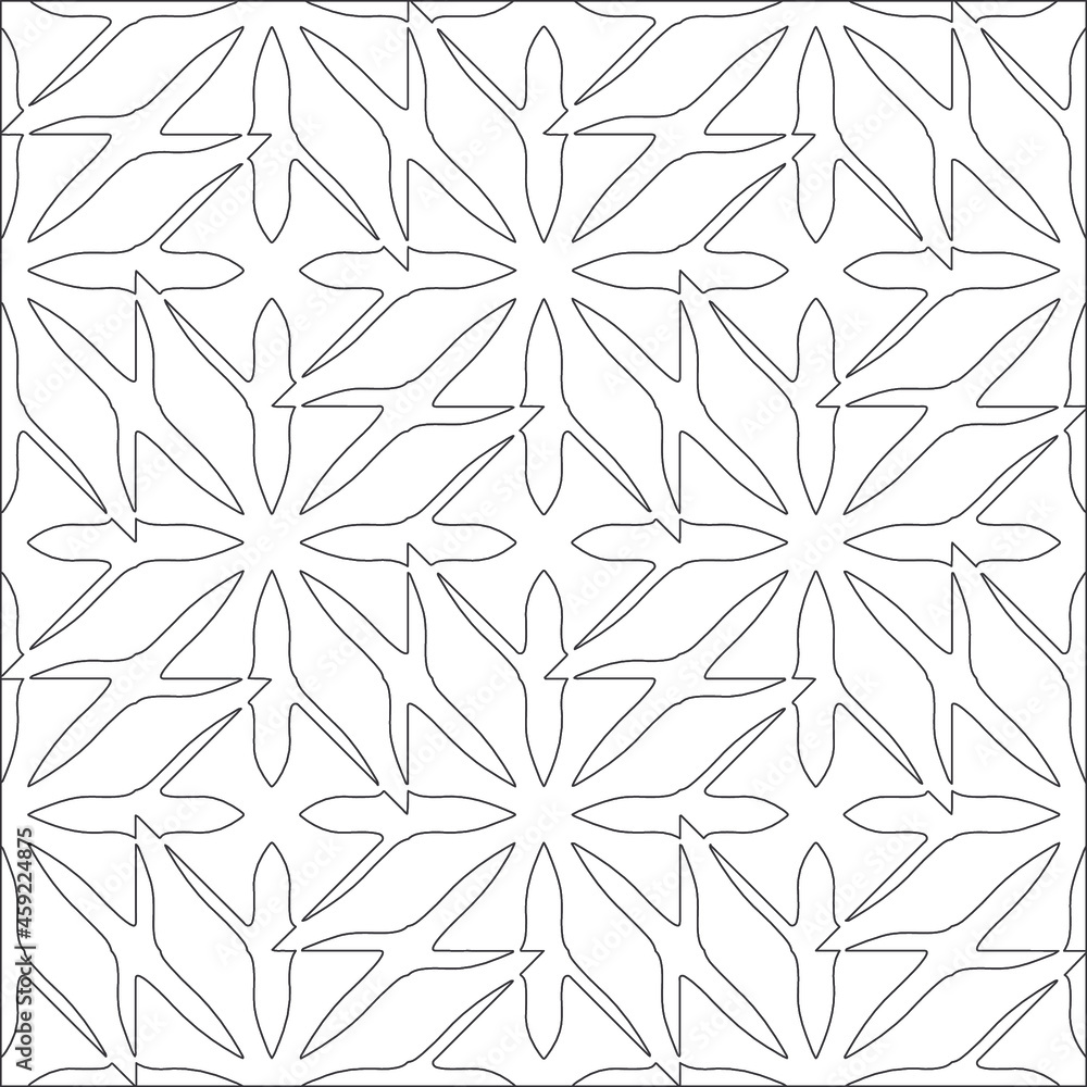 floral pattern background.Repeating geometric pattern from striped elements.  Black pattern. 