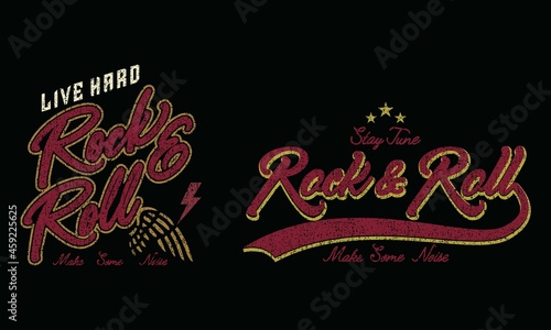 rock and roll, feel freedom vector vintage print design for t-shirt and others print vector design tee shirt-6