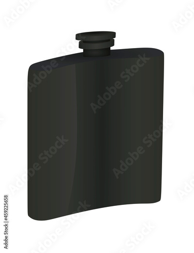 Metal alcohol bottle flask. vector