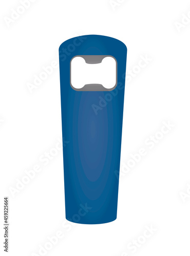 Blue bottle opener. vector illustration