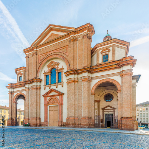 View at the Churc of Saint Lawrence in the streets of Voghera - Italy