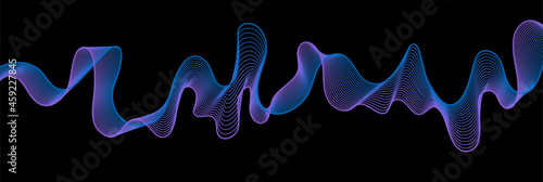 Blue purple abstract neon soundwaves concept background. Vector design photo