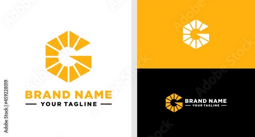 LETTER G LOGO SOLAR MONOGRAM EDITABLE