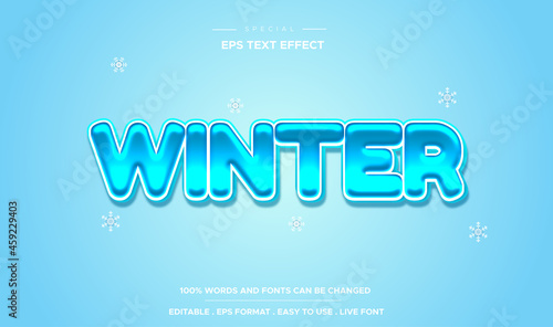Editable text effect winter style