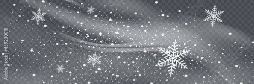 Snow and wind on a transparent background. White gradient decorative element.vector illustration. winter and snow with fog. wind and fog.