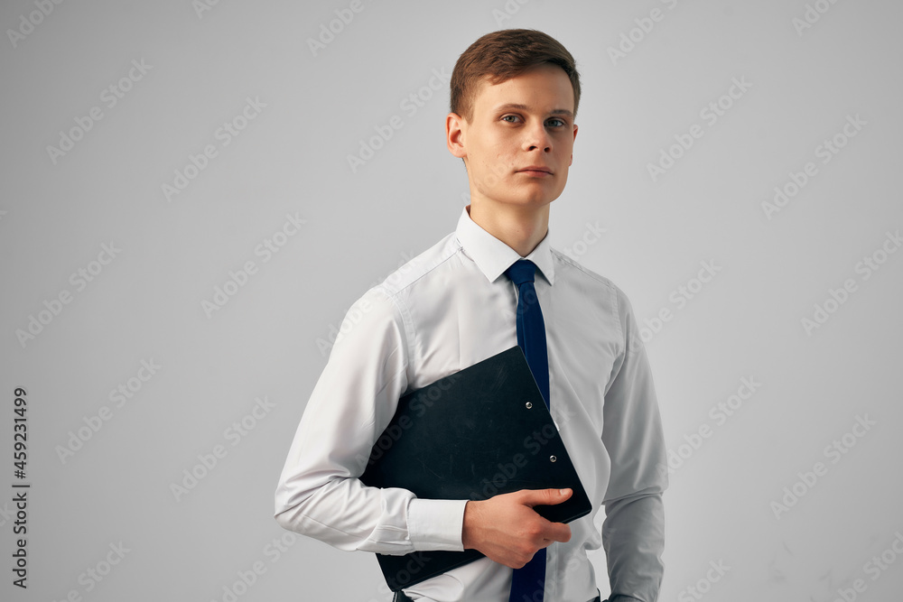 business man shirts with tie documents manager office light background business man shirts with tie documents manager office light background