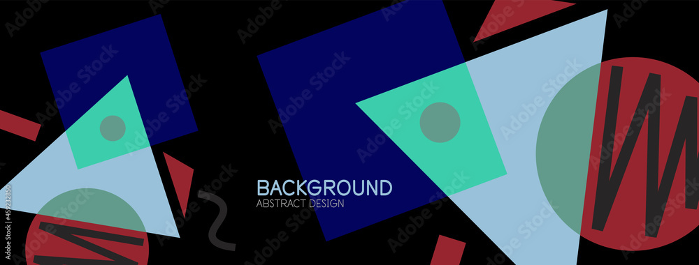 Abstract background. Blocks, lines, triangles, circles composition. Techno or business concept for wallpaper, banner, background, landing page Abstract background. Blocks, lines, triangles, circles composition. Techno or business concept for wallpaper, banner, background, landing page