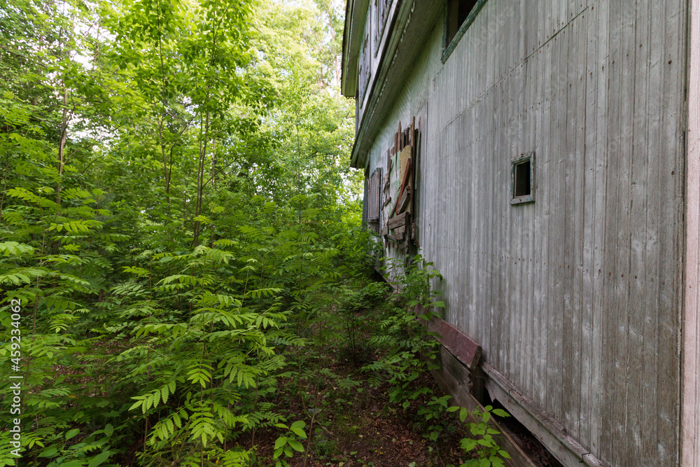 wooden house in an abandoned children's camp wooden house in an abandoned children's camp