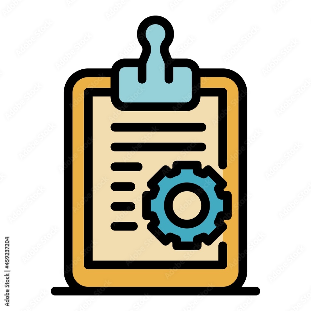 Clipboard service icon. Outline clipboard service vector icon color flat isolated Clipboard service icon. Outline clipboard service vector icon color flat isolated