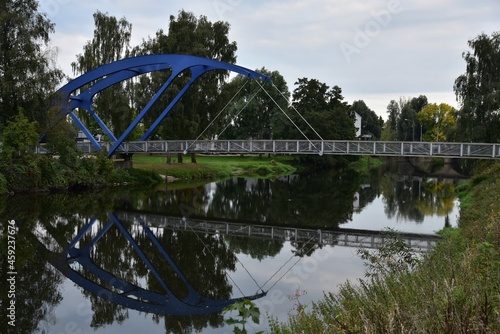 Bild auf Leinwand Die blaue Brücke in Cham Opf.