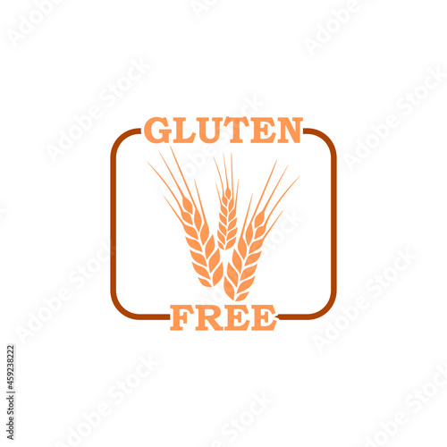 Gluten free sign isolated on white background photo