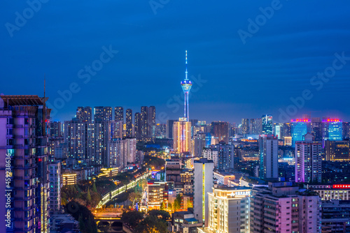 Wallpaper Mural Chengdu city night with TV tower Torontodigital.ca