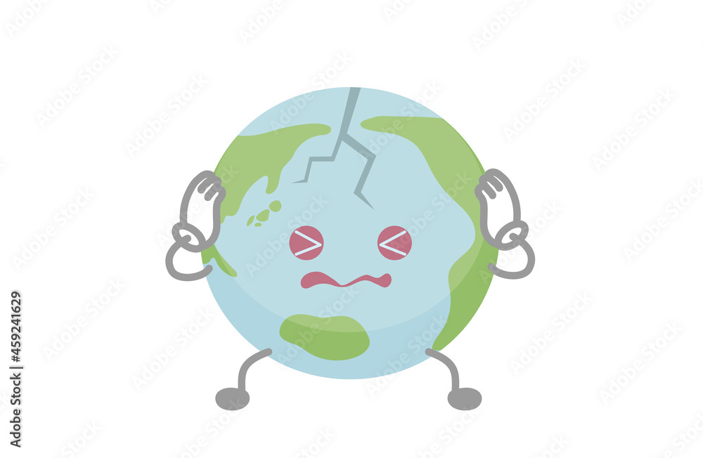地球のキャラクターのベクター イラスト 頭痛 Stock Vector Adobe Stock 地球のキャラクターのベクター イラスト 頭痛 Stock Vector Adobe Stock