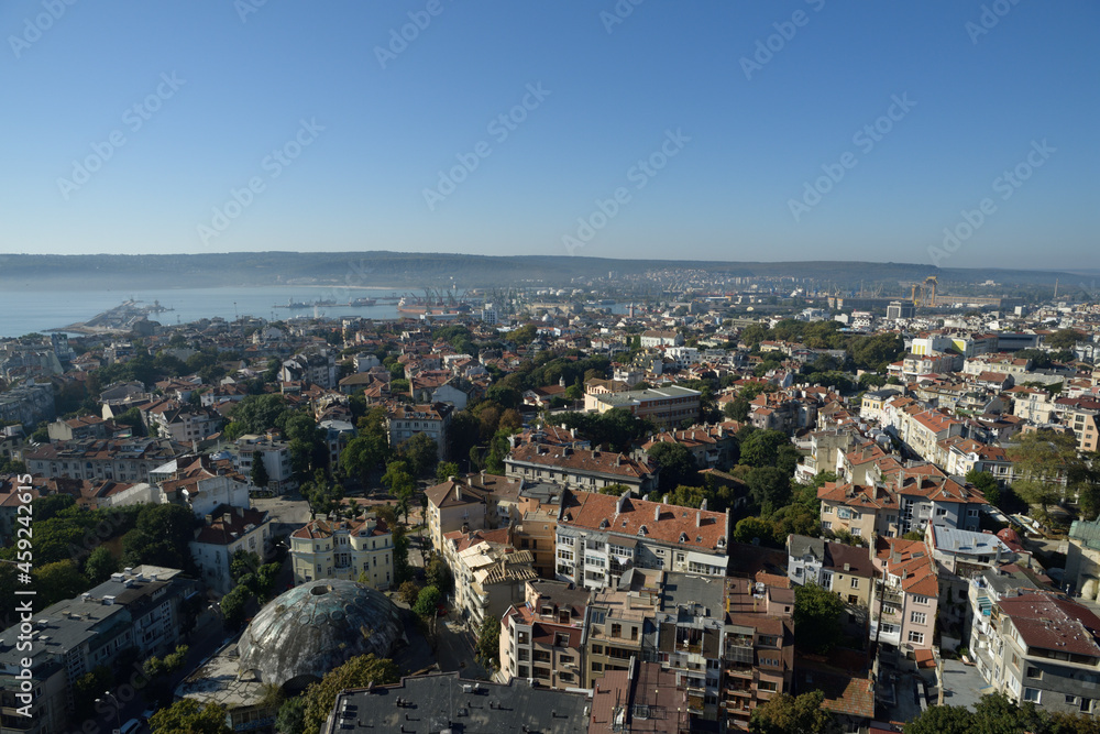 Town of Varna aerial shot, Bulgaria, Black sea