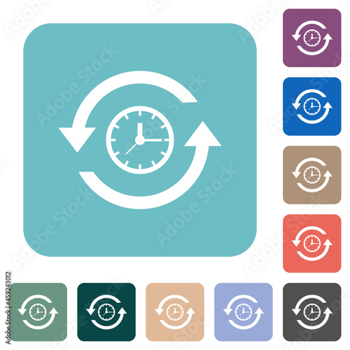 History rounded square flat icons