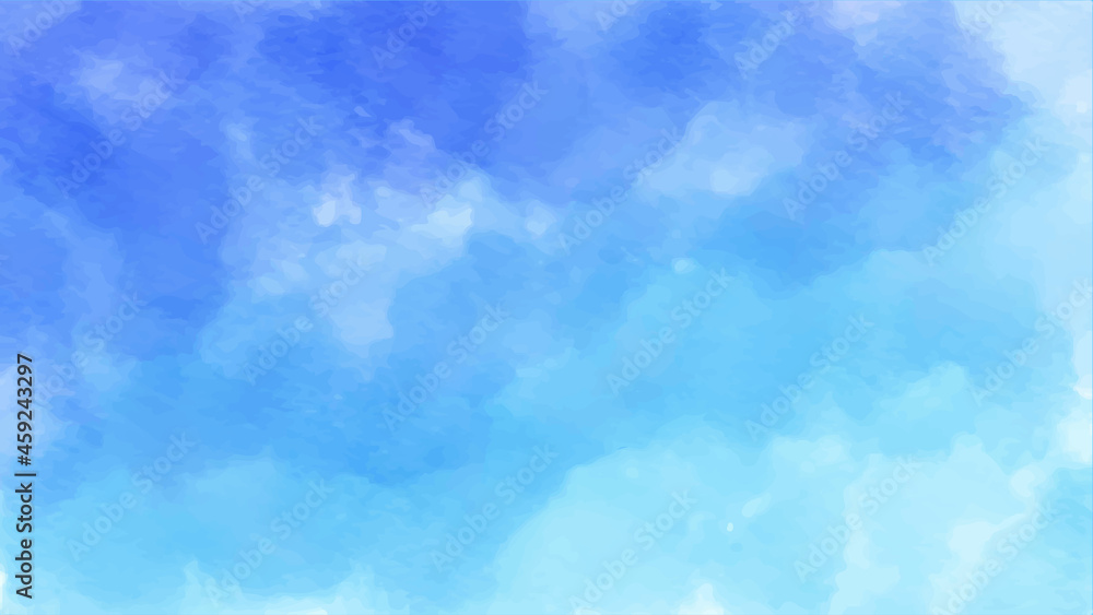 sky blue gradient abstract watercolor background vector illustration. Watercolor stain with hand paint.